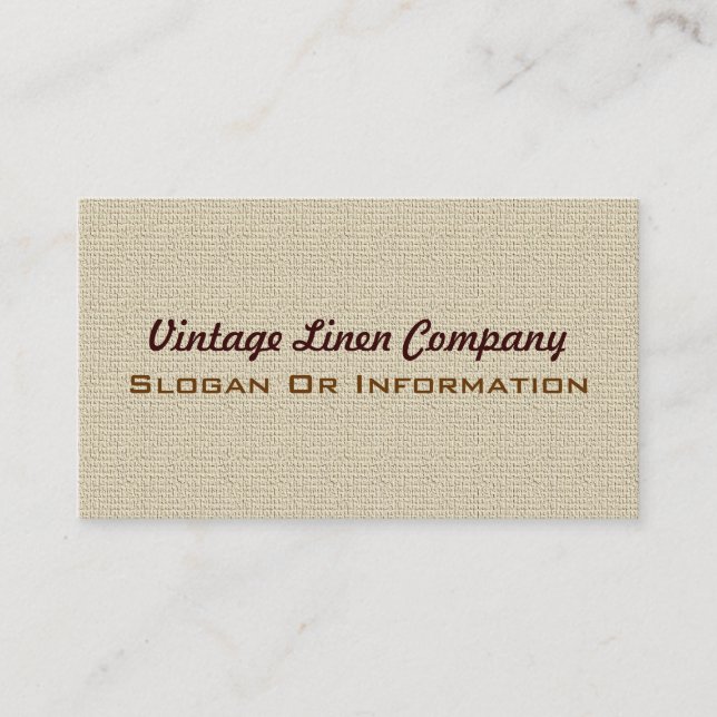 Vintage Linen Background Business Cards (Front)