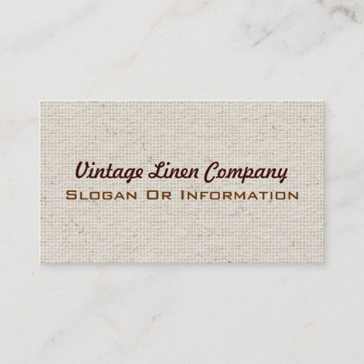 Customizable Vintage Linen Fabric Business Cards