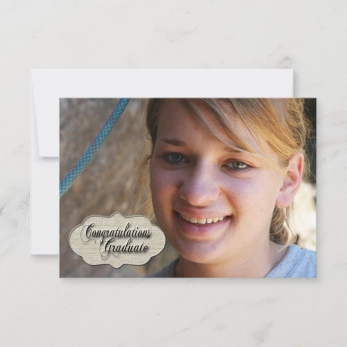 Vintage Linen Graduation Photo Announcement