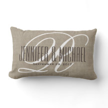 Vintage Linen Look with White Monogram