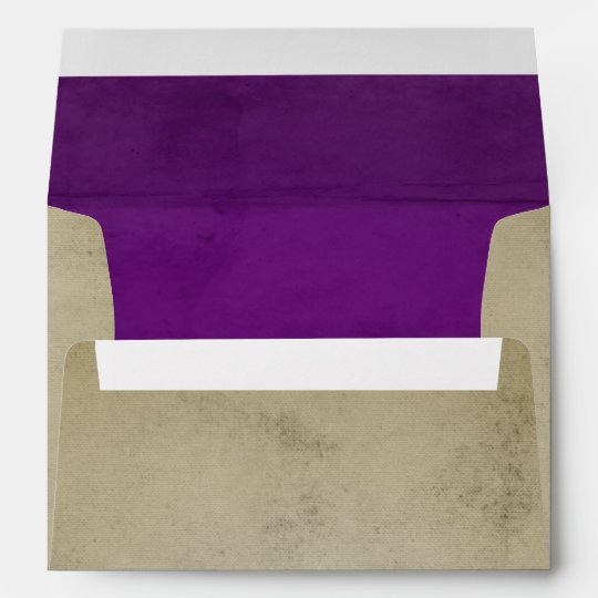 Vintage Linen with Purple Velvet A7 Envelope