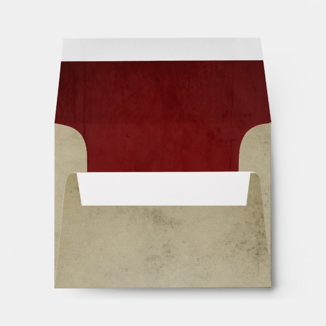 Vintage Linen with Red Velvet A2 Envelope (Back (Bottom))
