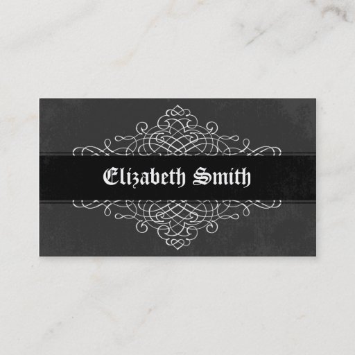 Customizable Vintage Lines Business Card  Black