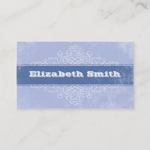 Vintage Lines Business Card Blue