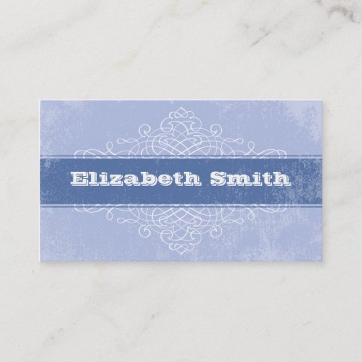 Customizable Vintage Lines Business Card Blue