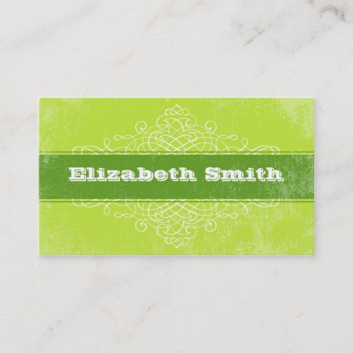 Vintage Lines Business Card Green