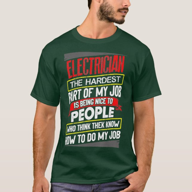 Vintage Linesman Wireman Facts Electrician Part T-Shirt (Front)