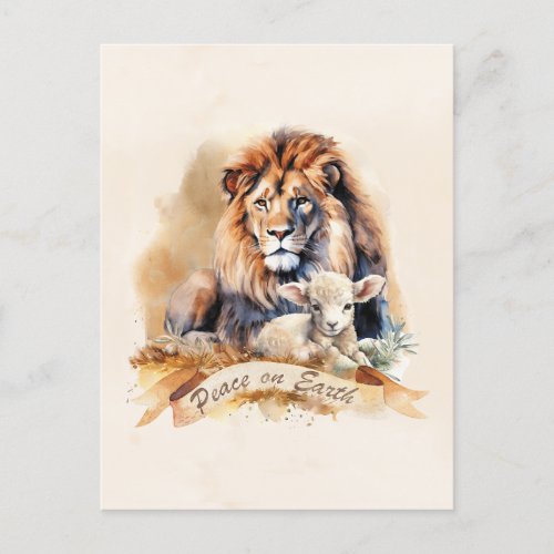 Vintage Lion and Lamb Christmas cards