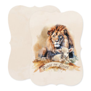 Vintage Lion and Lamb Christmas cards