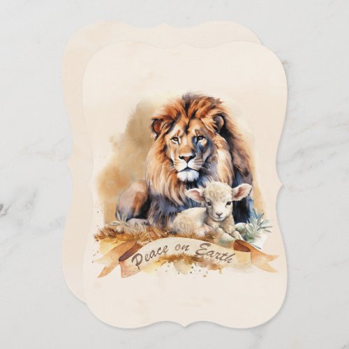 Vintage Lion and Lamb Christmas cards