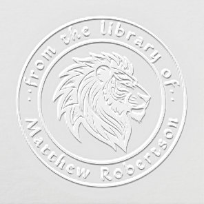 Vintage Lion Custom Name Library Book Embosser