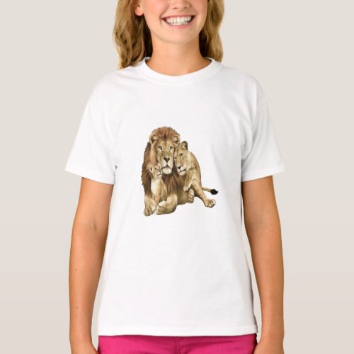 Vintage Lion Family Art Wildlife T_Shirt