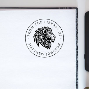 Vintage Lion From The Library Of Custom Name Book Rubber Stamp