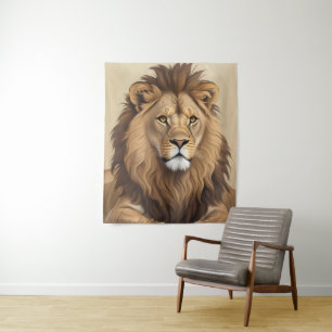 Vintage Lion Painting    Tapestry