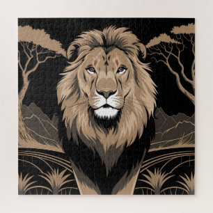 Vintage Lion Portrait Jigsaw Puzzle