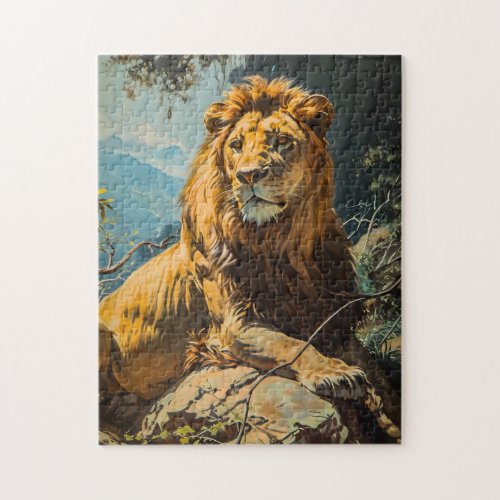 Vintage Lion Portrait Jigsaw Puzzle