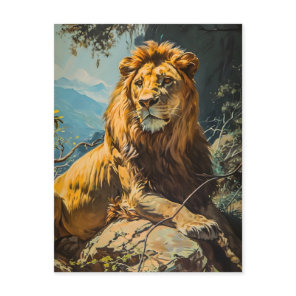 Vintage Lion Portrait Postcard