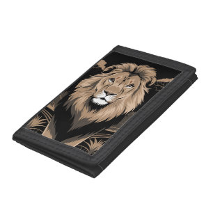Vintage Lion Portrait Tri-fold Wallet
