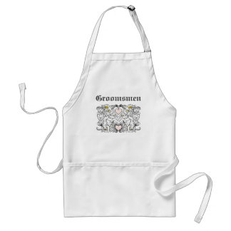 Vintage Lion Rampant White With Gold Crowns,Tongue Adult Apron
