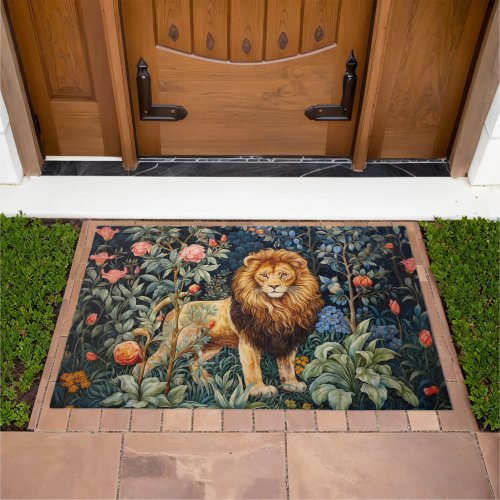 Vintage Lion William Morris Jungle Cottagecore Doormat