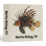 Vintage Lionfish Fish, Marine Ocean Life Animal 3 Ring Binder