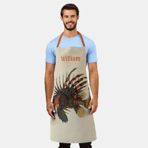 Vintage Lionfish Fish, Marine Ocean Life Animal Apron