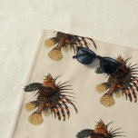 Vintage Lionfish Fish, Marine Ocean Life Animal Beach Towel
