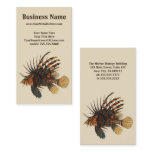 Vintage Lionfish Fish, Marine Ocean Life Animal Business Card