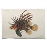 Vintage Lionfish Fish, Marine Ocean Life Animal Cloth Placemat