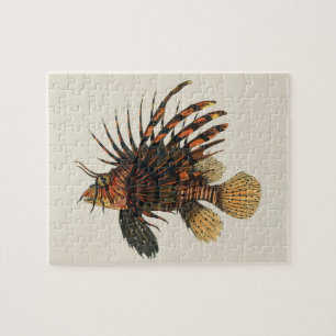 Vintage Lionfish Fish, Marine Ocean Life Animal Jigsaw Puzzle