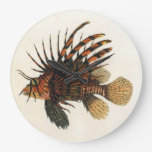 Vintage Lionfish Fish, Marine Ocean Life Animal Large Clock