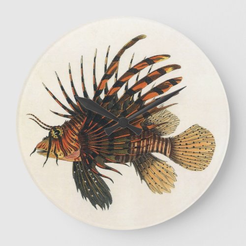 Vintage Lionfish Fish Marine Ocean Life Animal Large Clock