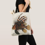 Vintage Lionfish Fish, Marine Ocean Life Animal Tote Bag