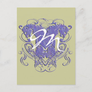 Vintage Lions with Swirls 4 Heads and Circle Swirl Postcard