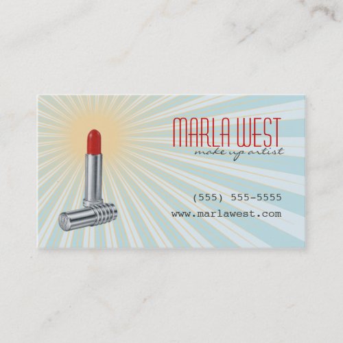 Vintage Lipstick Retro Makeup Artist Business Card