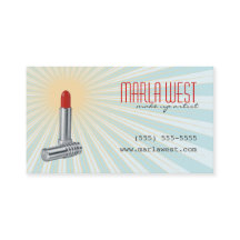 Vintage Lipstick Retro Makeup Artist Business Card