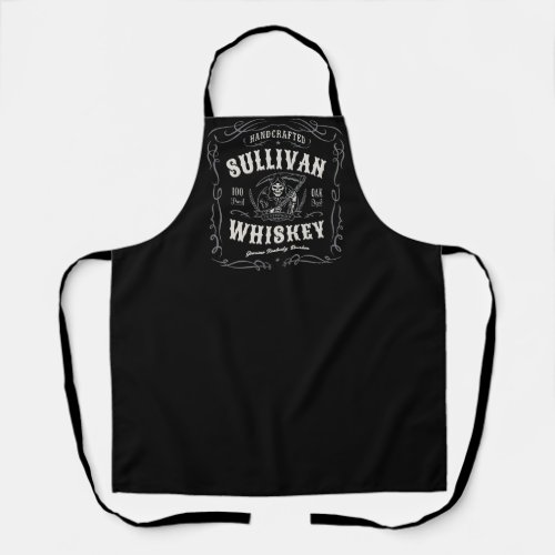 Vintage Liquor ADD NAME Old Grim Reaper Whiskey Apron