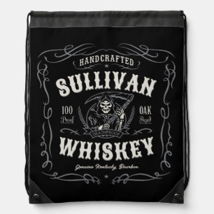 Vintage Liquor ADD NAME Old Grim Reaper Whiskey Drawstring Bag