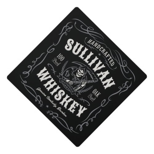 Vintage Liquor ADD NAME Old Grim Reaper Whiskey Graduation Cap Topper