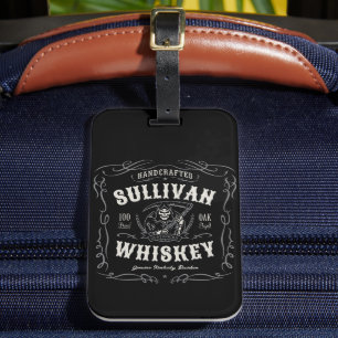 Vintage Liquor ADD NAME Old Grim Reaper Whiskey Luggage Tag