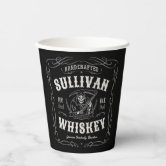 Old Whiskey Label Personalized Vintage Liquor Bar Paper Cups Zazzle
