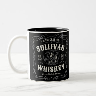Vintage Liquor ADD NAME Old Grim Reaper Whiskey  Two-Tone Coffee Mug
