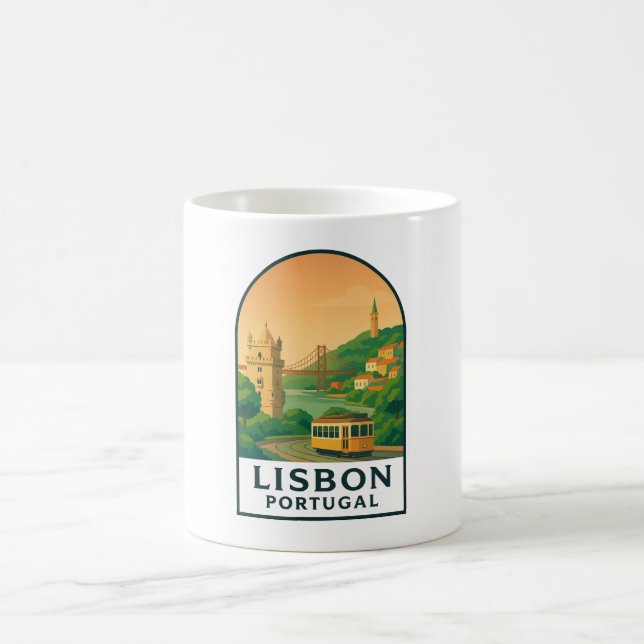 Vintage Lisbon Portugal Mug – Retro Travel City (Center)