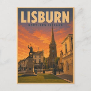 Vintage Lisburn Northen Ireland gifts and souvenir Postcard