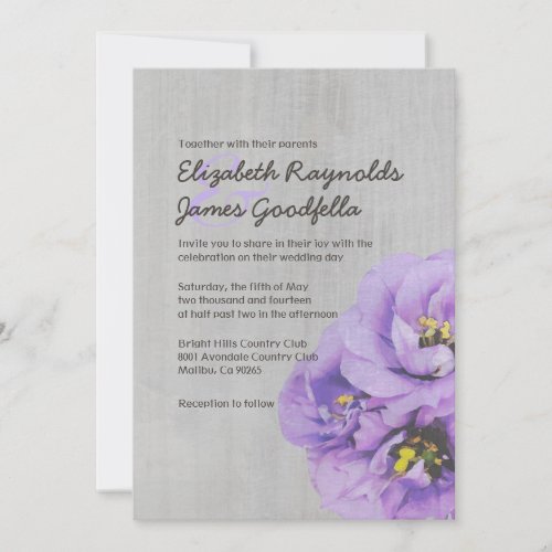 Vintage Lisianthus Wedding Invitations