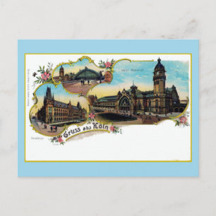 Vintage Litho Gruess aus Köeln old Postcard