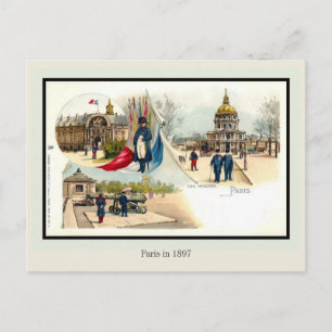 Vintage litho Paris in 1897 5 of 6 Postcard
