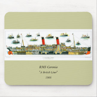 Vintage Lithograph British Ocean Liner RMS Caronia Mouse Pad
