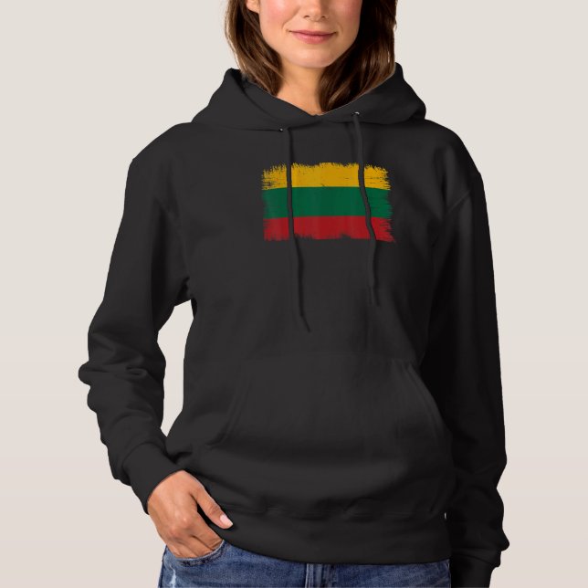 Vintage Lithuania Flag Lithuanian Independence Day Hoodie (Front)