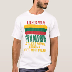 Vintage Lithuanian Grandma Lithuania Flag For Moth T-Shirt